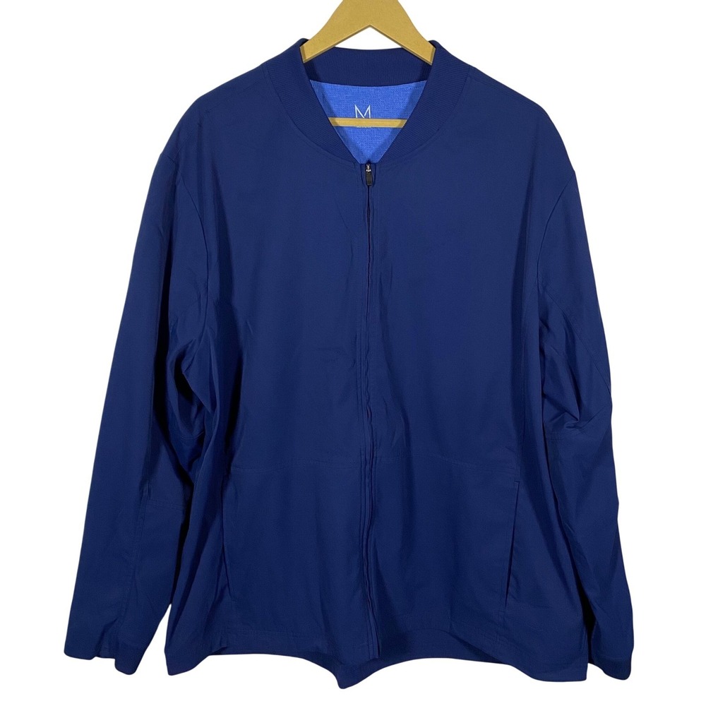 Medelita Element Scrub Jacket Blue XXL Full Zip Ribbed Collar Cuffs - Picture 2 of 16